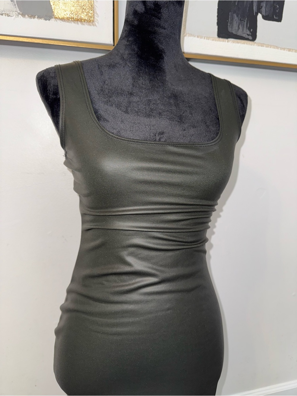 Bodycon Sleek Black Faux Leather Mini Dress